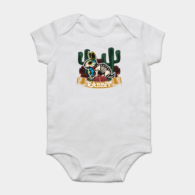 Day of Dead Rabbit Halloween Costume Design Baby Bodysuit by creative